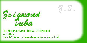 zsigmond duba business card